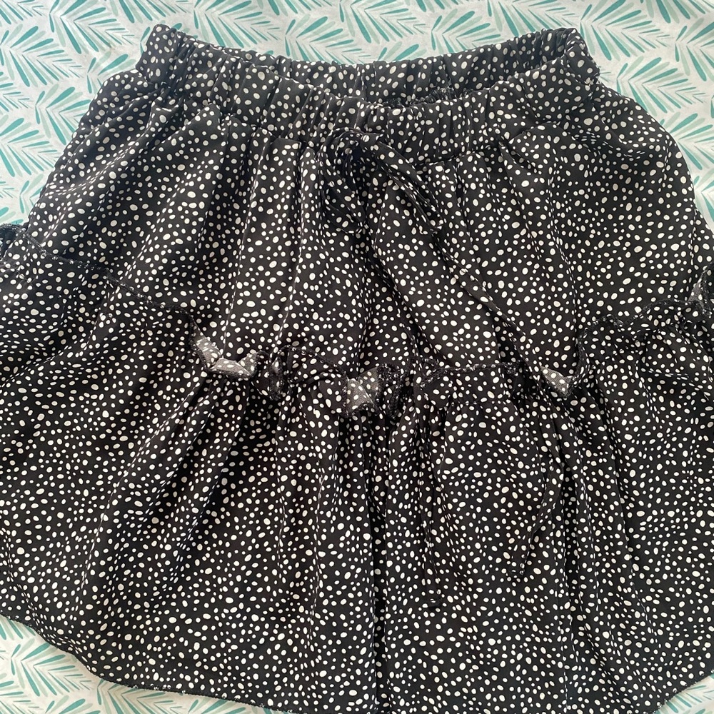 SheIn Ruffle Polka Dot Skater Skirt